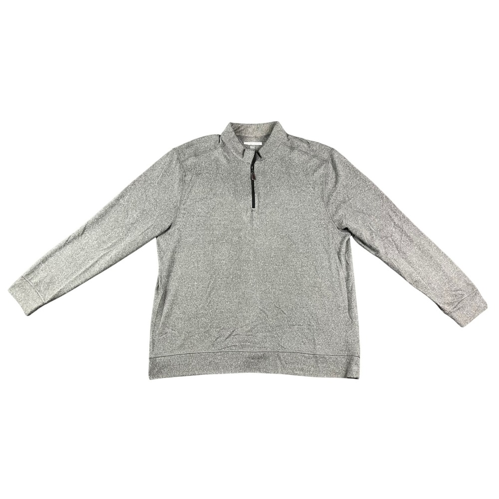 Greg Norman Mens XXL Heather Grey Quarter Zip Pullover Golf Sweater Stretch